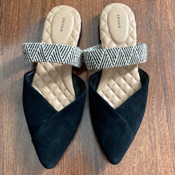 Birdies Black Flats with Geometric Strap Sz 10 - Picture 3 of 9